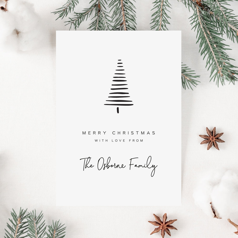 Modern Christmas Tree Christmas Card Pack - Elle Bee Design