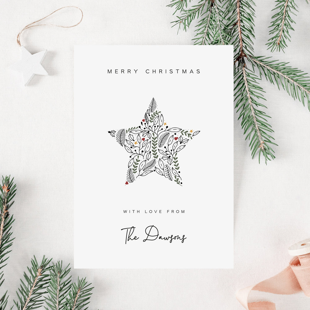 Christmas Star Personalised Christmas Card Pack - Elle Bee Design