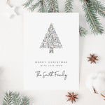 Modern Christmas Tree Personalised Christmas Card Pack - Elle Bee Design