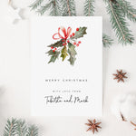 Holly Sprig Personalised Christmas Card Pack - Elle Bee Design