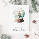Snowglobe Personalised Christmas Card Pack - Elle Bee Design