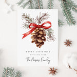 Fir Cone Personalised Christmas Card Pack - Elle Bee Design