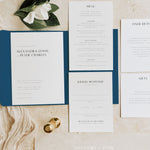 Modern Navy Pocketfold Wedding Invitation - Camberwell Collection, Elle Bee Design