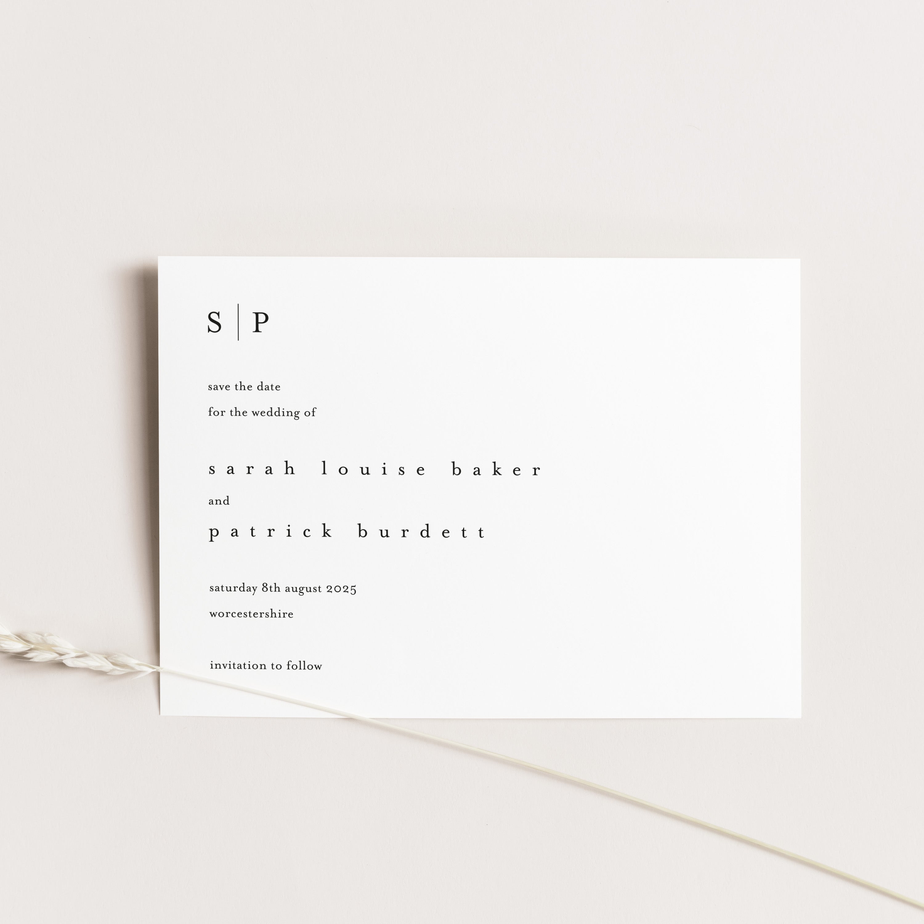 Simple Monogram Save the Date Card - Chancery Lane Collection, Elle Bee Design