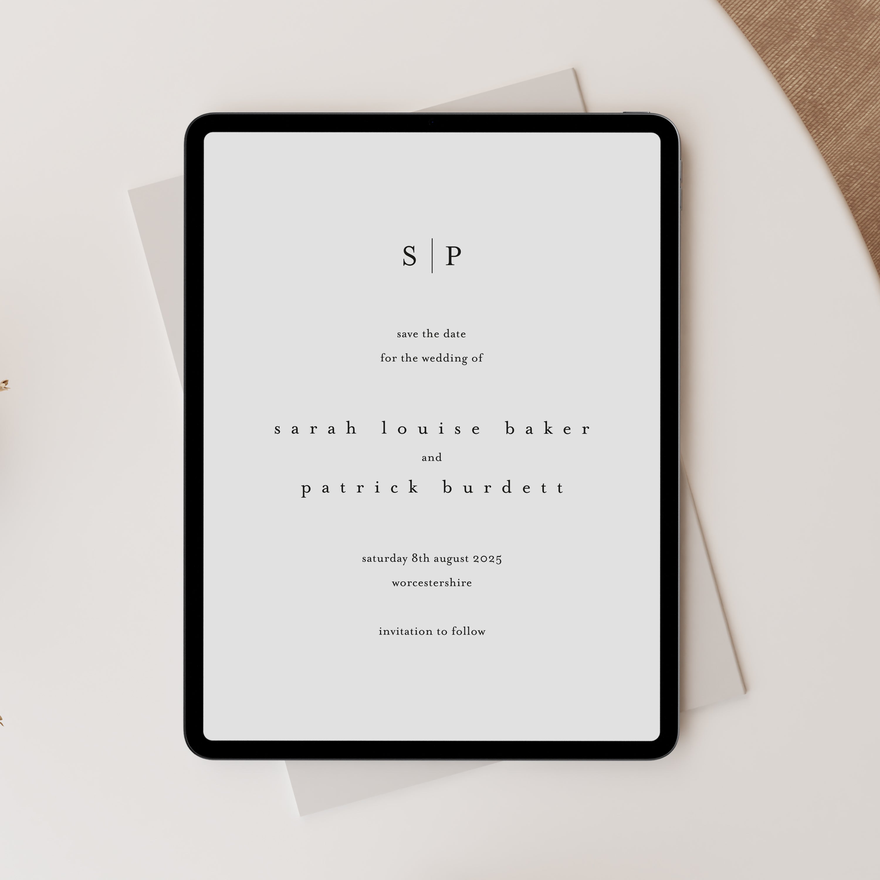 Modern Simple Digital Save the Date in Pristine White - Chancery Lane Collection