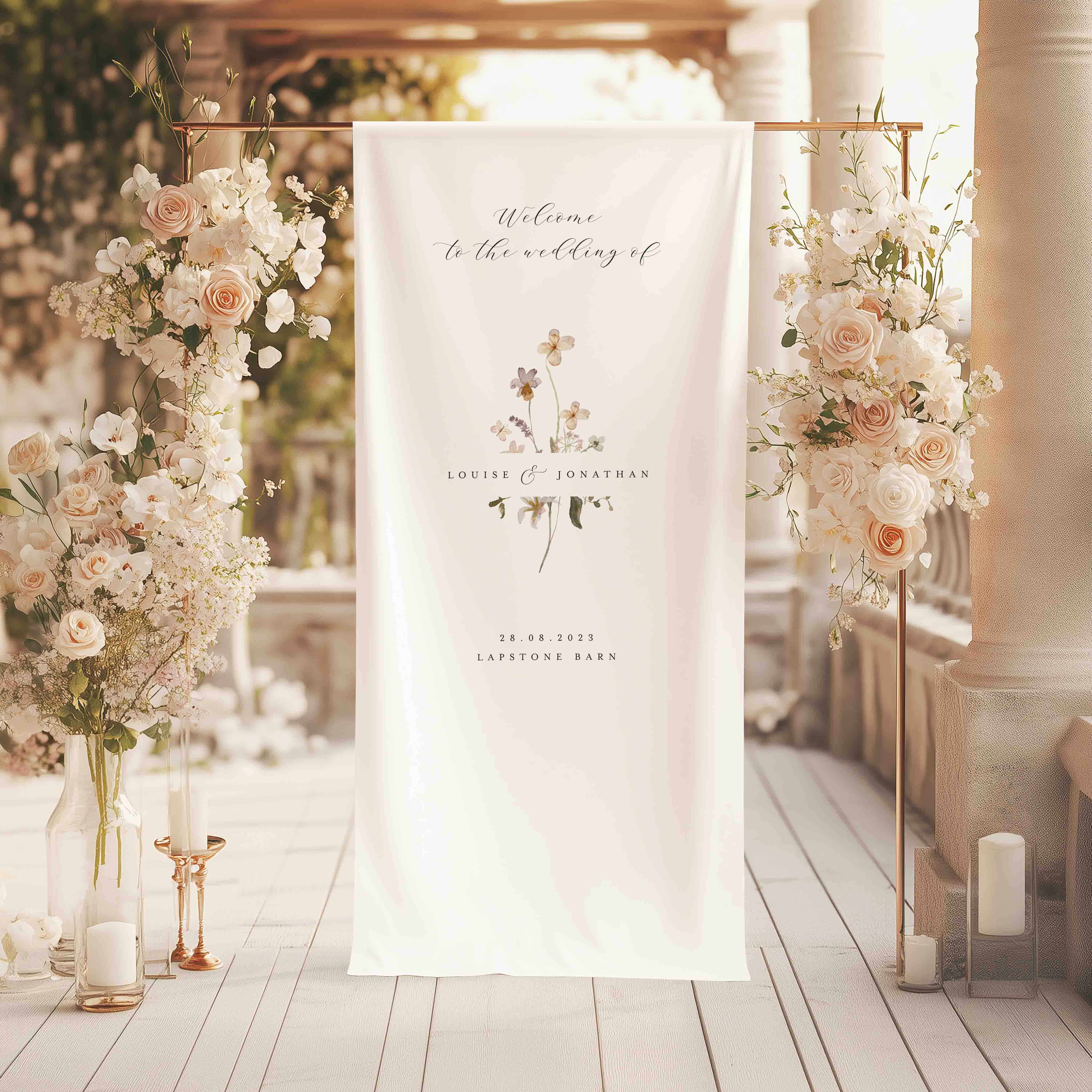 Wildflower Fabric Wedding Welcome Sign - Charlbury Collection, Elle Bee Design