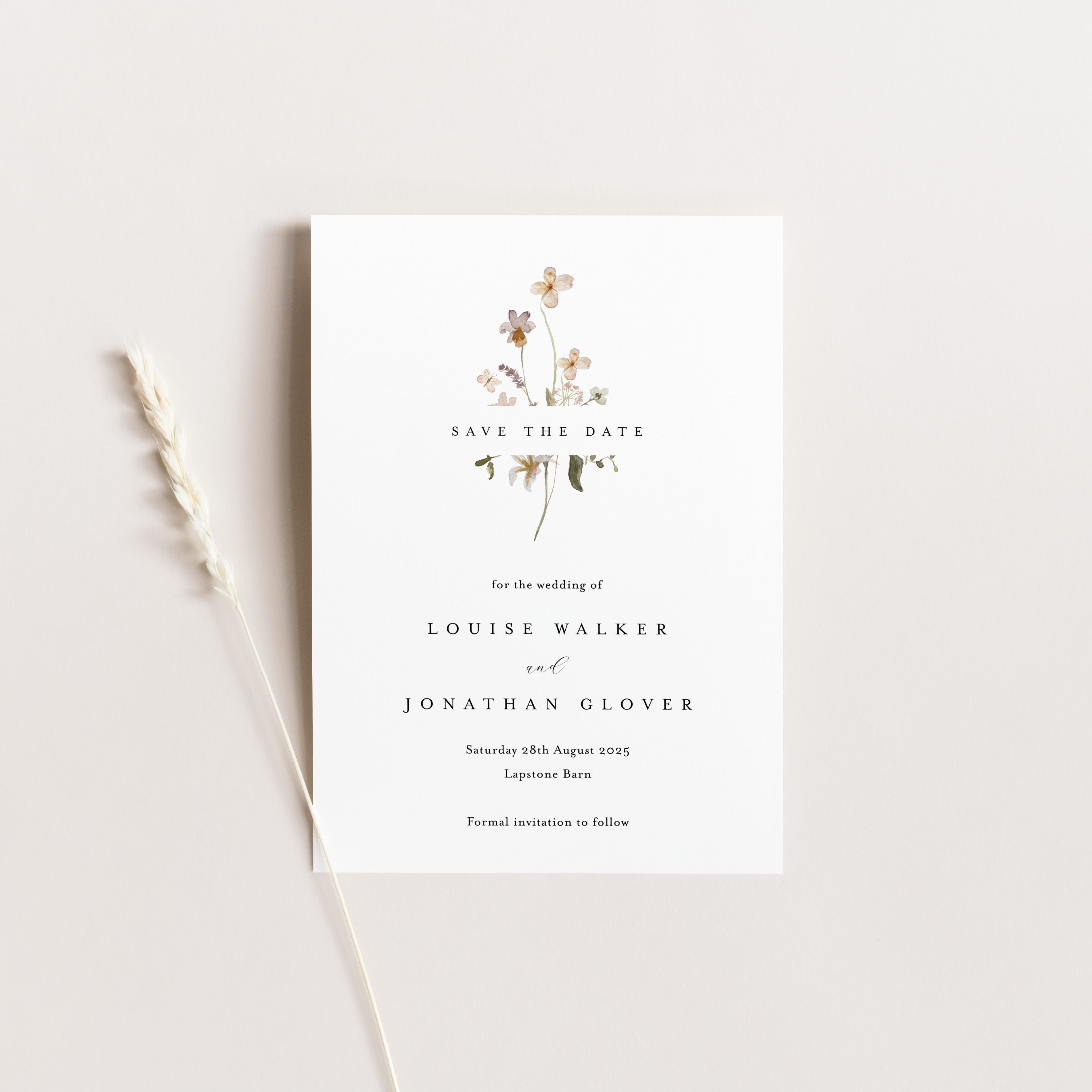 Wildflower Wedding Save the Date Card - Charlbury Collection, Elle Bee Design