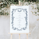 Traditional Blue Floral Order of the Day Sign for Wedding - Charlotte Collection