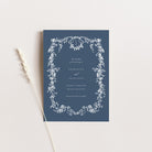 Elegant Floral Traditional Save the Date Card Design in Denim Blue - Charlotte Collection