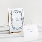 Traditional Blue Floral Wedding Table Number - Charlotte Collection