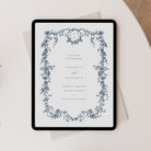 Elegant Floral Digital Save the Date in White and Blue - Charlotte Collection