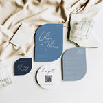 Modern Blue Shaped Wedding Invitation Suite - Chelsea Collection, Elle Bee Design