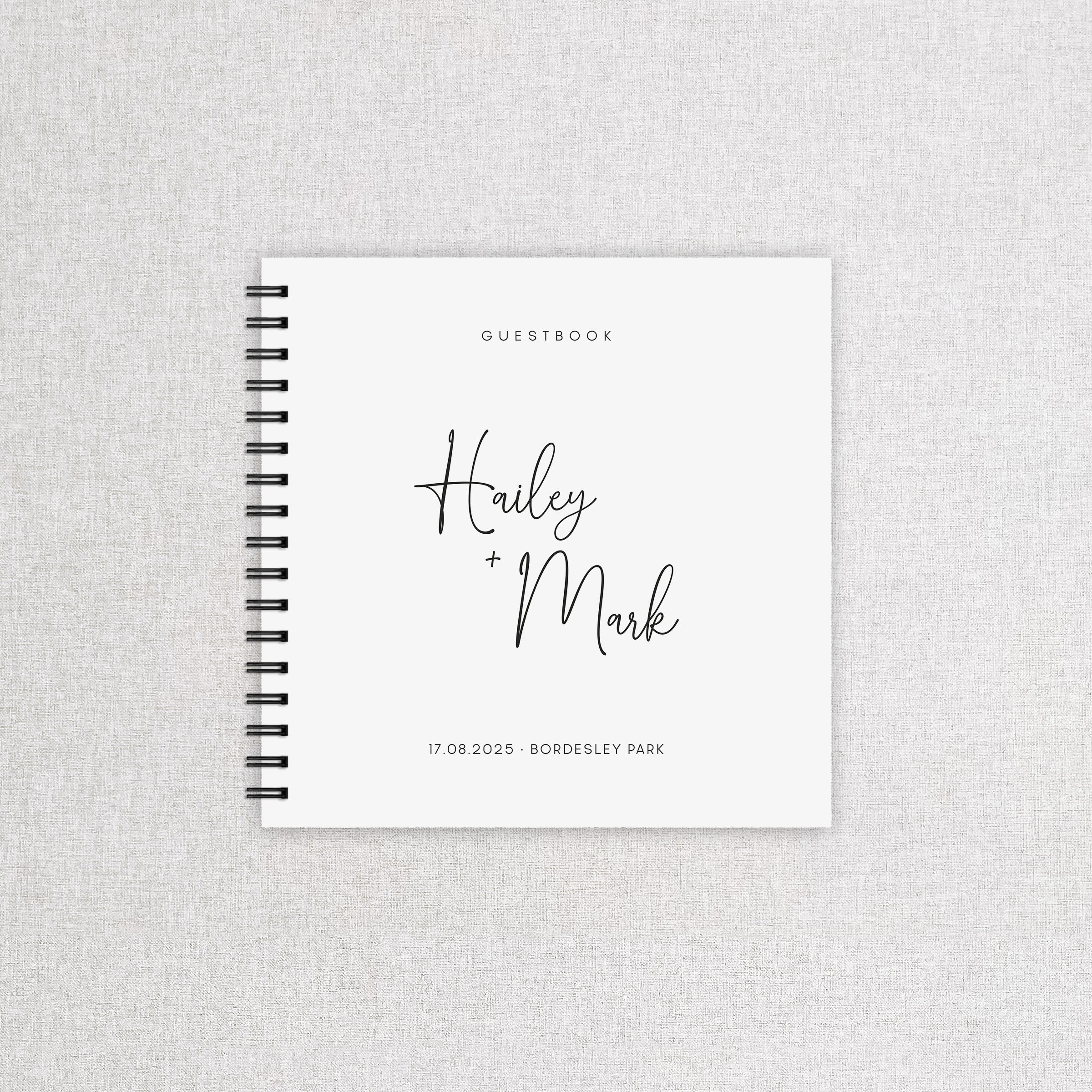 Modern Script Handmade Wedding Guest Book - Chelsea Collection, Elle Bee Design