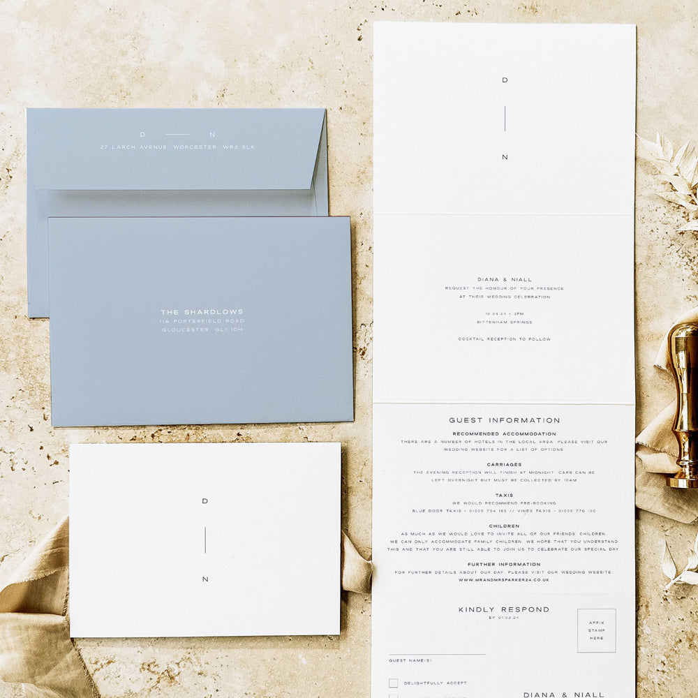Chic Concertina Wedding Invitation - Chiswick Collection, Elle Bee Design