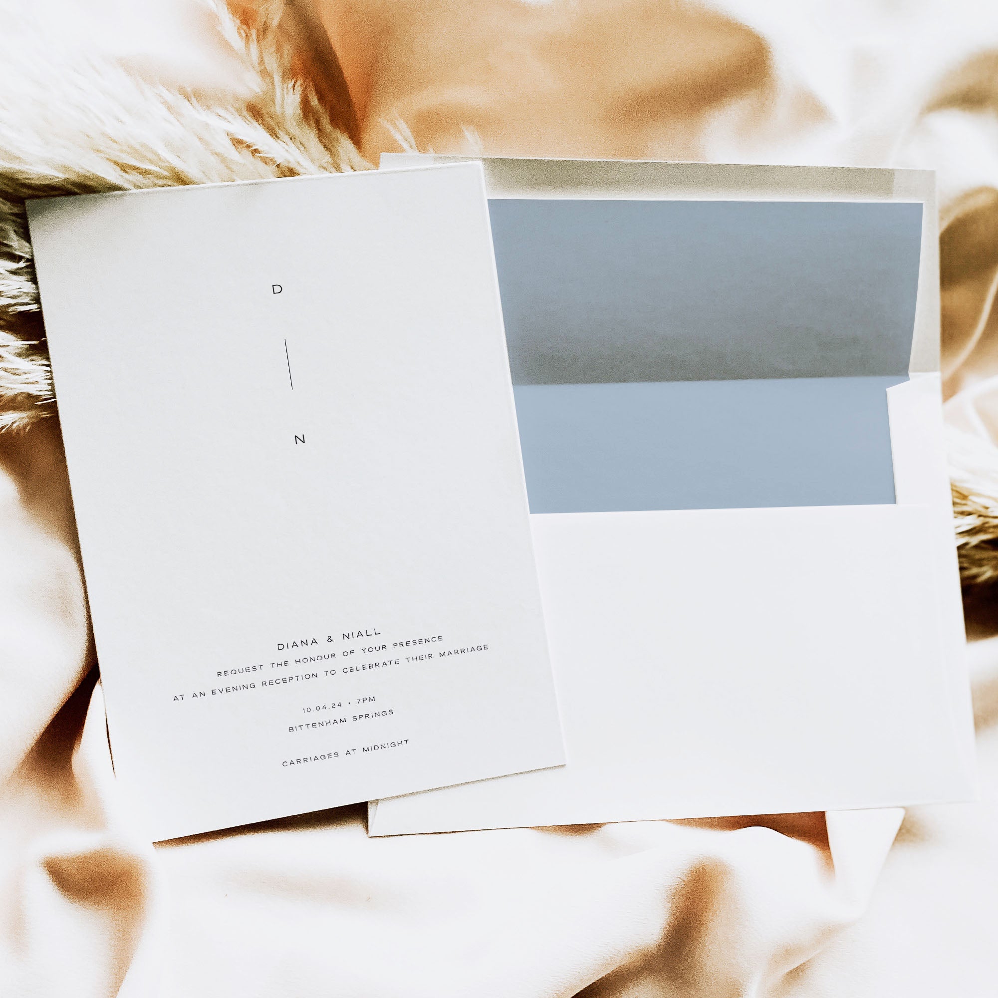 Minimalist Evening Wedding Invitation - Chiswick Collection, Elle Bee Design