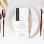 Modern Monogram Wedding Menu Card and Tag - Chiswick Collection, Elle Bee Design