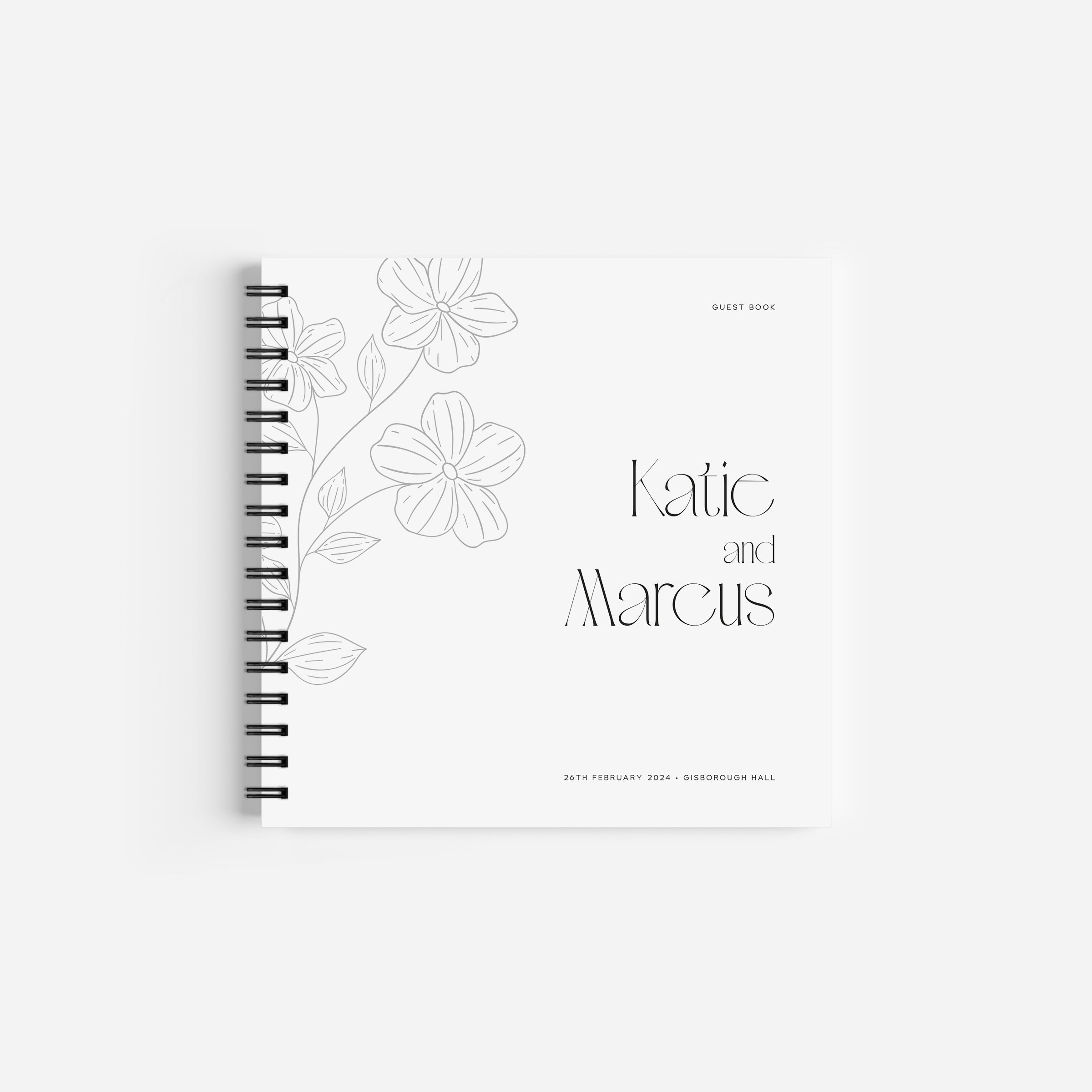 Modern Floral Wedding Guest Book - Clapham Collection, Elle Bee Design