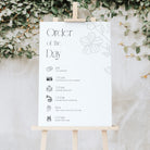 Modern Floral Wedding Order of the Day Sign - Clapham Collection, Elle Bee Design