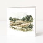 Greeting card with a nature landscape design on a white background