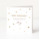 white card with floral decoration with personalised passage