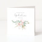 Custom new baby card on white card with white background