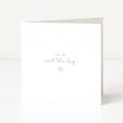 White greeting card with 'You, Me and the Dog' text and a heart symbol on a white background