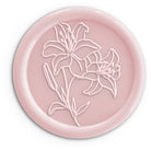 dust rose wedding wax seal with cala lily emblem