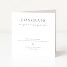 Engagement card with 'Congrats on your engagement' text on a white background