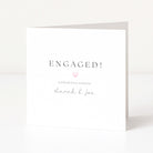 Personalisd Engaged card with 'Congratulations' and a heart on a white background