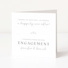 Personalised Engagement card with grey hearts and text on a white background