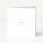 Engaged card with 'Becky & Tom' on a white background