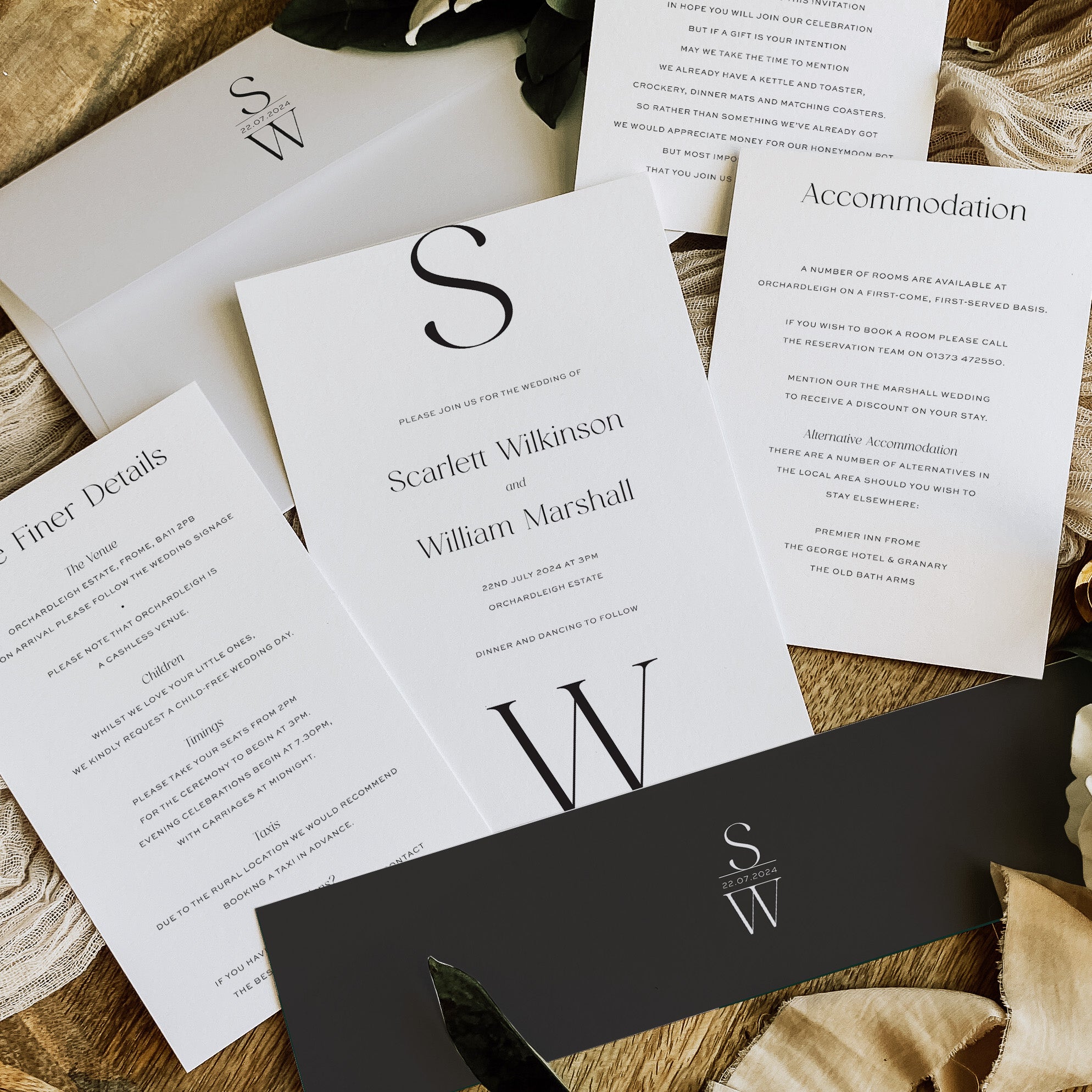 Modern Monogram Wedding Invitation Suite - Earl's Court Collection, Elle Bee Design