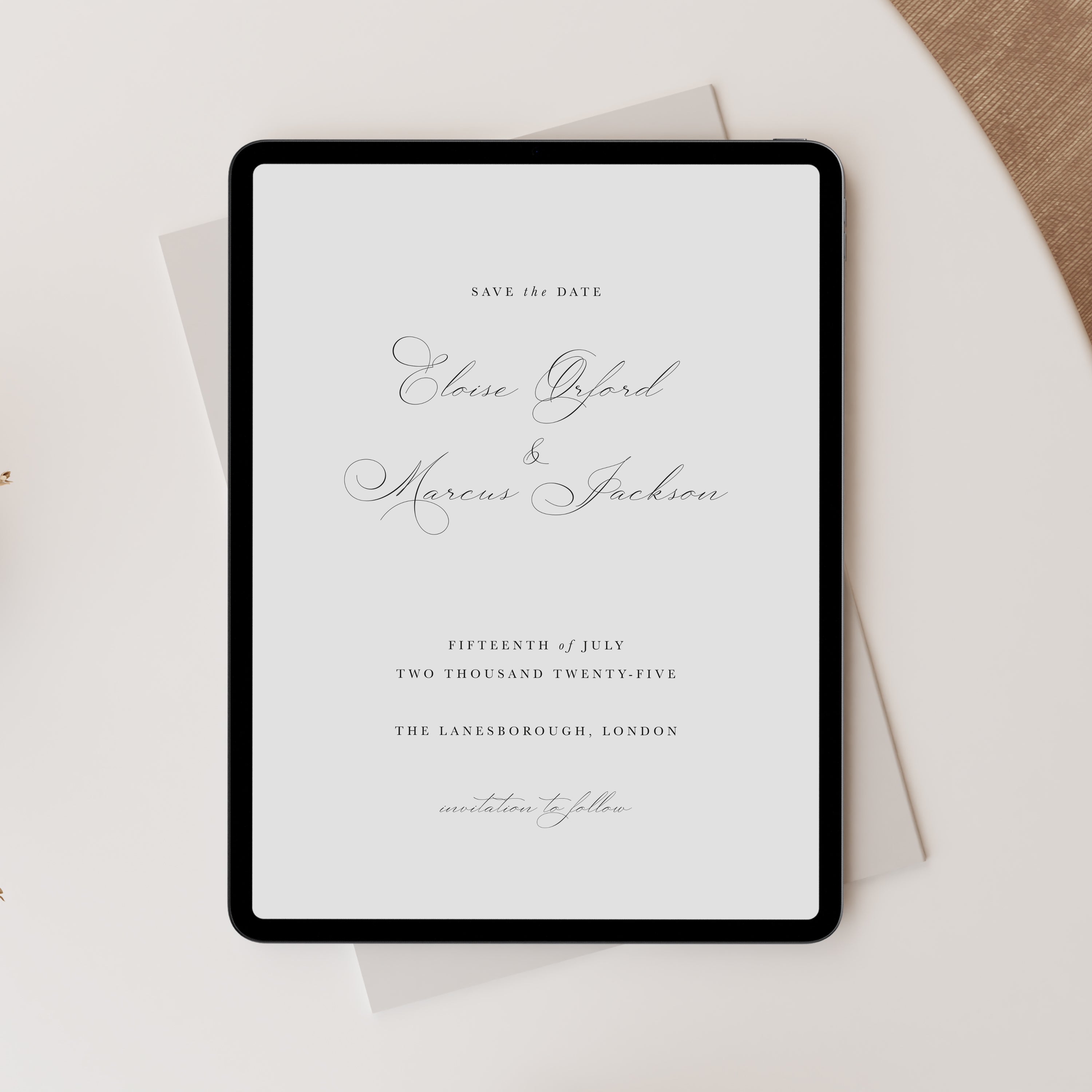 Traditional and Elegant Digital Save the Date - Eloise Collection