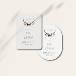 Shaped Boho Antlers Wedding Save the Date Card - Epping Collection, Elle Bee Design
