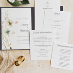 Boho Wildflower Pocketfold Wedding Invitation Suite - Epping Collection, Elle Bee Design