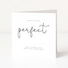 Greeting card with 'practice makes perfect' text on a white background