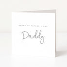 Greeting card with 'Happy 1st Father's Day Daddy' text on a white background