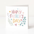 Greeting card with 'Happy Father's Day' text and decorative elements on a white background