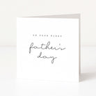 Greeting card with 'On your first father's day' text on a white background