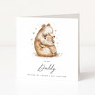First father's day card with two bears hugging and 'To my Daddy' text on a white background