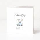 Greeting card with a baby cow illustration and 'Happy Father's Day to an amazing grandpa to be' text on a white background