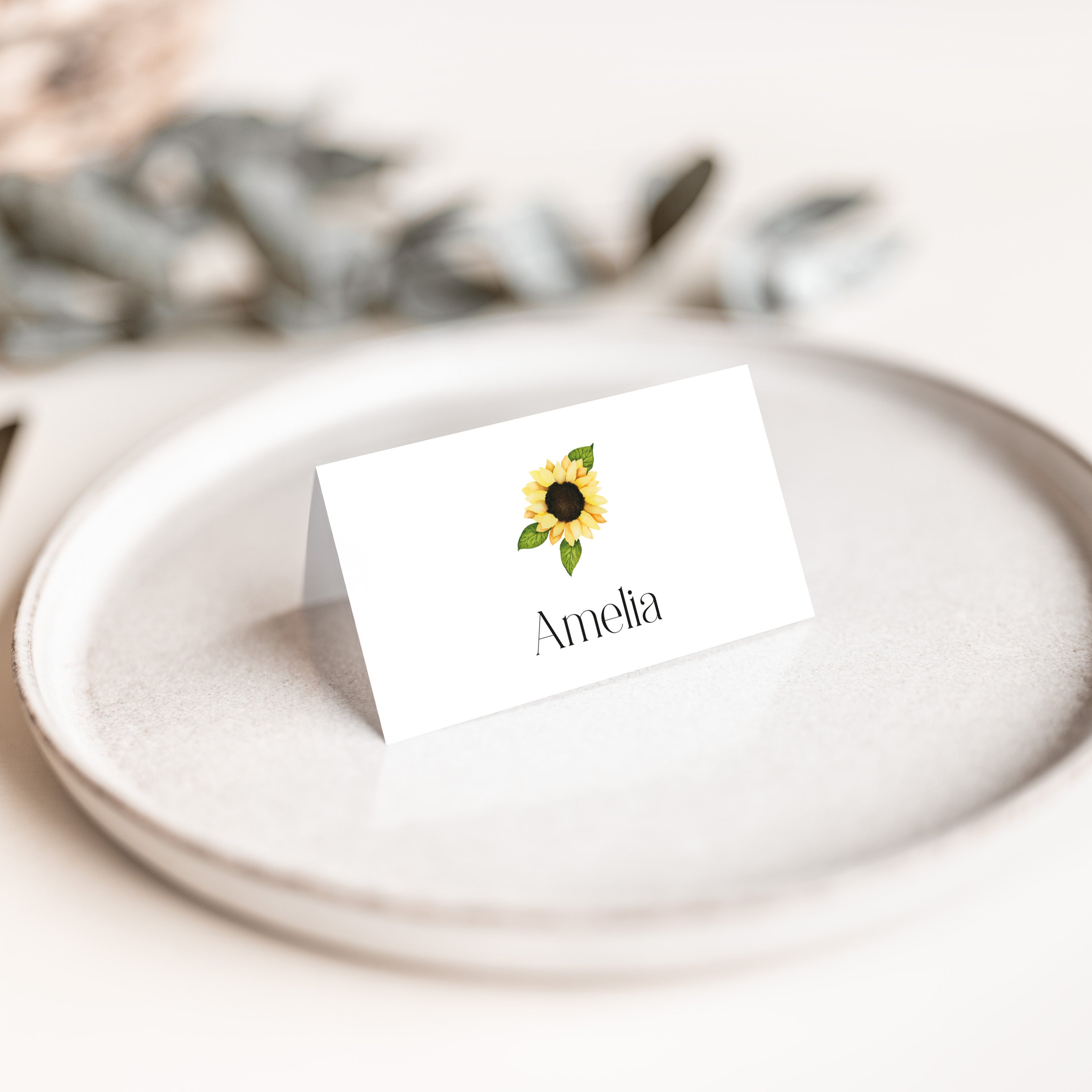 Sunflower Wedding Place Card - Farringdon Collection, Elle Bee Design