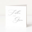 Greeting card with 'Father of the Groom' text on a white background