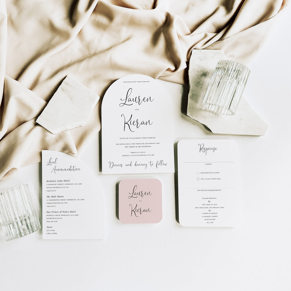 Modern Arched Wedding Invitation Suite - Finchley Collection, Elle Bee Design