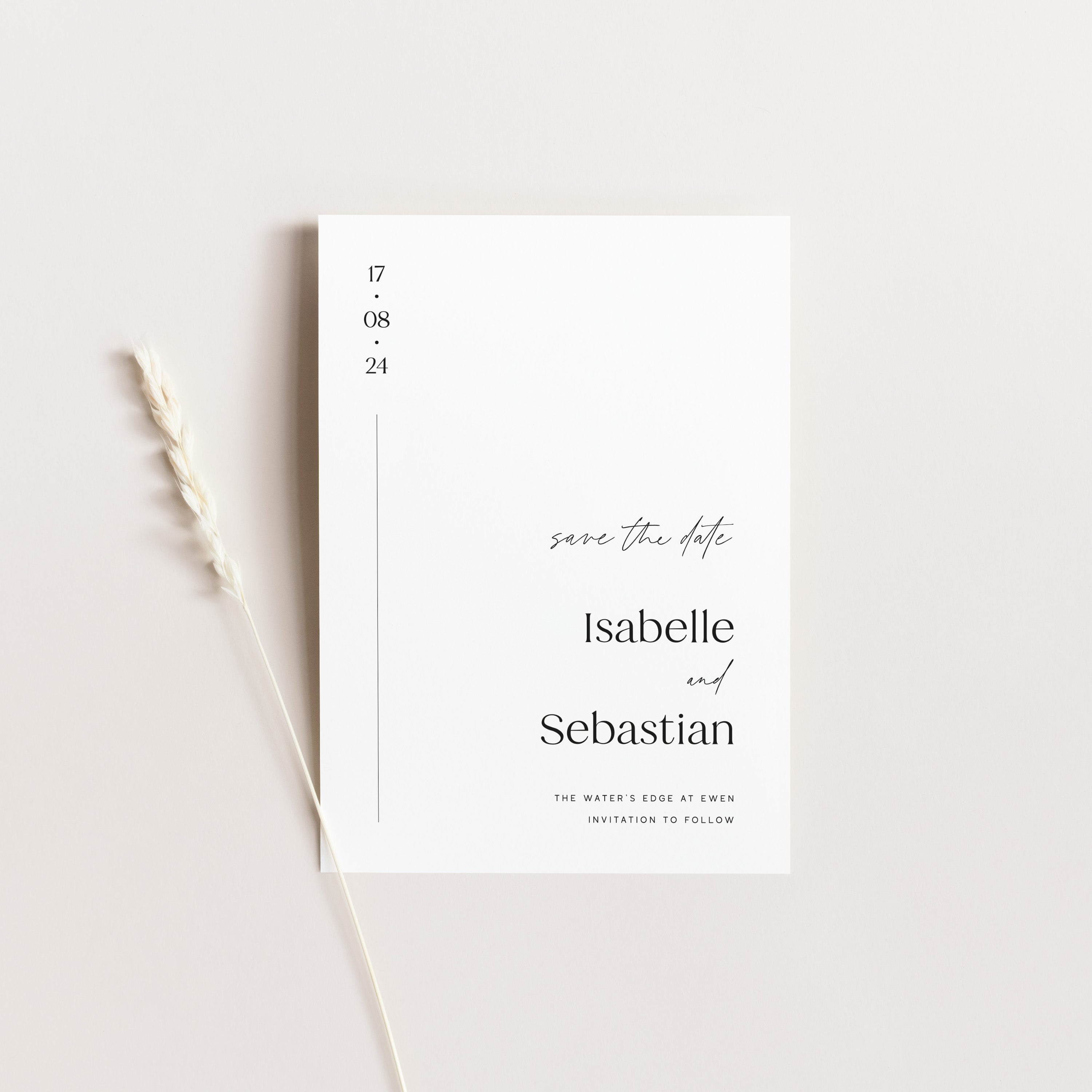 Classic Wedding Save the Date Card - Finsbury Collection, Elle Bee Design