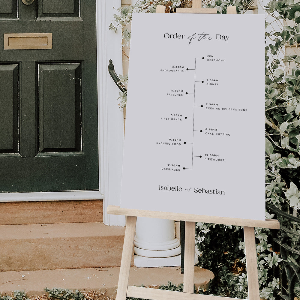 Classic Wedding Order of the Day Sign - Finsbury Collection, Elle Bee Design