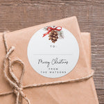 Personalised Christmas Sticker - Fir Cone (PCS002)