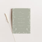 Elegant Floral Wedding Save the Date Card in Sage Green and White Ink - Fitzrovia Collection, Elle Bee Design