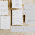 Elegant Monochrome Floral Wedding Invitation Suite - Fitzrovia Collection, Elle Bee Design