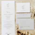 Monochrome Floral Concertina Wedding Invitation - Fitzrovia Collection, Elle Bee Design